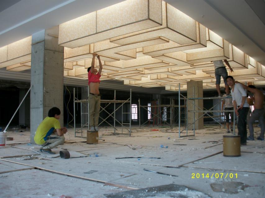 河北沧州居然之家软膜天花吊顶安装施工